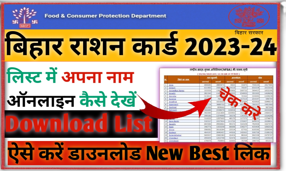 Bihar Ration Card Status 2023-24 : बिहार राशन कार्ड में कैसे देखे नाम / ऐसे करें चेक New Best लिक